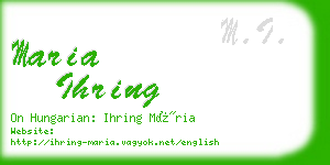 maria ihring business card